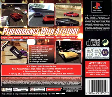 Need for Speed 3 - Hot Pursuit (US) box cover back